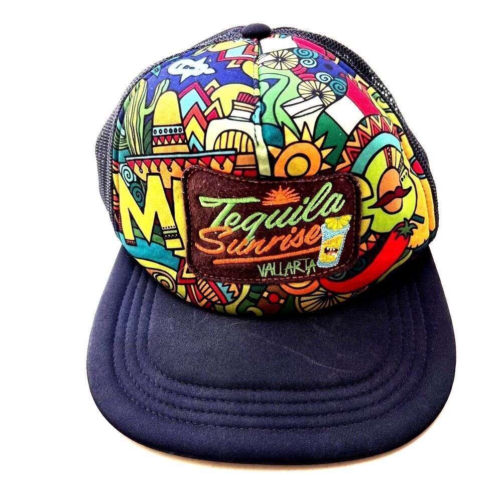 Tequila sunrive trucker hat Banana Bay mexican Hat black vacation Mexico